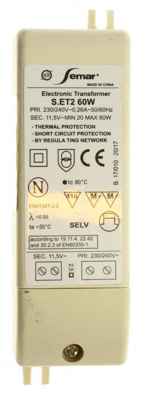 подробная фотография Elica (Элика) Jet Air TurboAir TRF0092049 трансформатор освещения вытяжки 